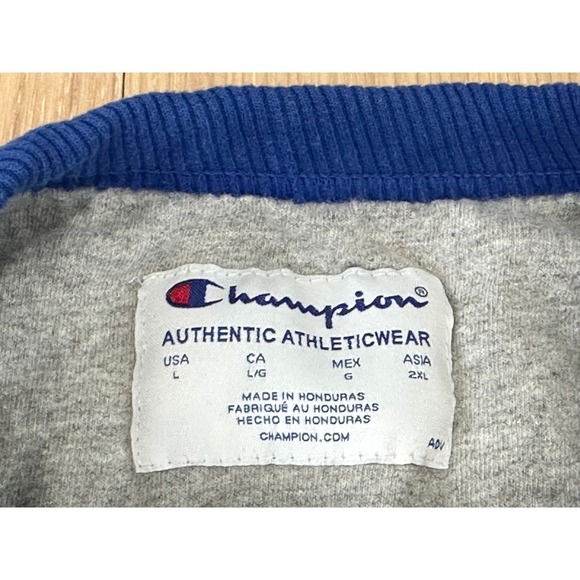 Champion Authentic Athleticwear Crewneck Blue Sweatshirt Mens Size Large - Picture 6 of 10